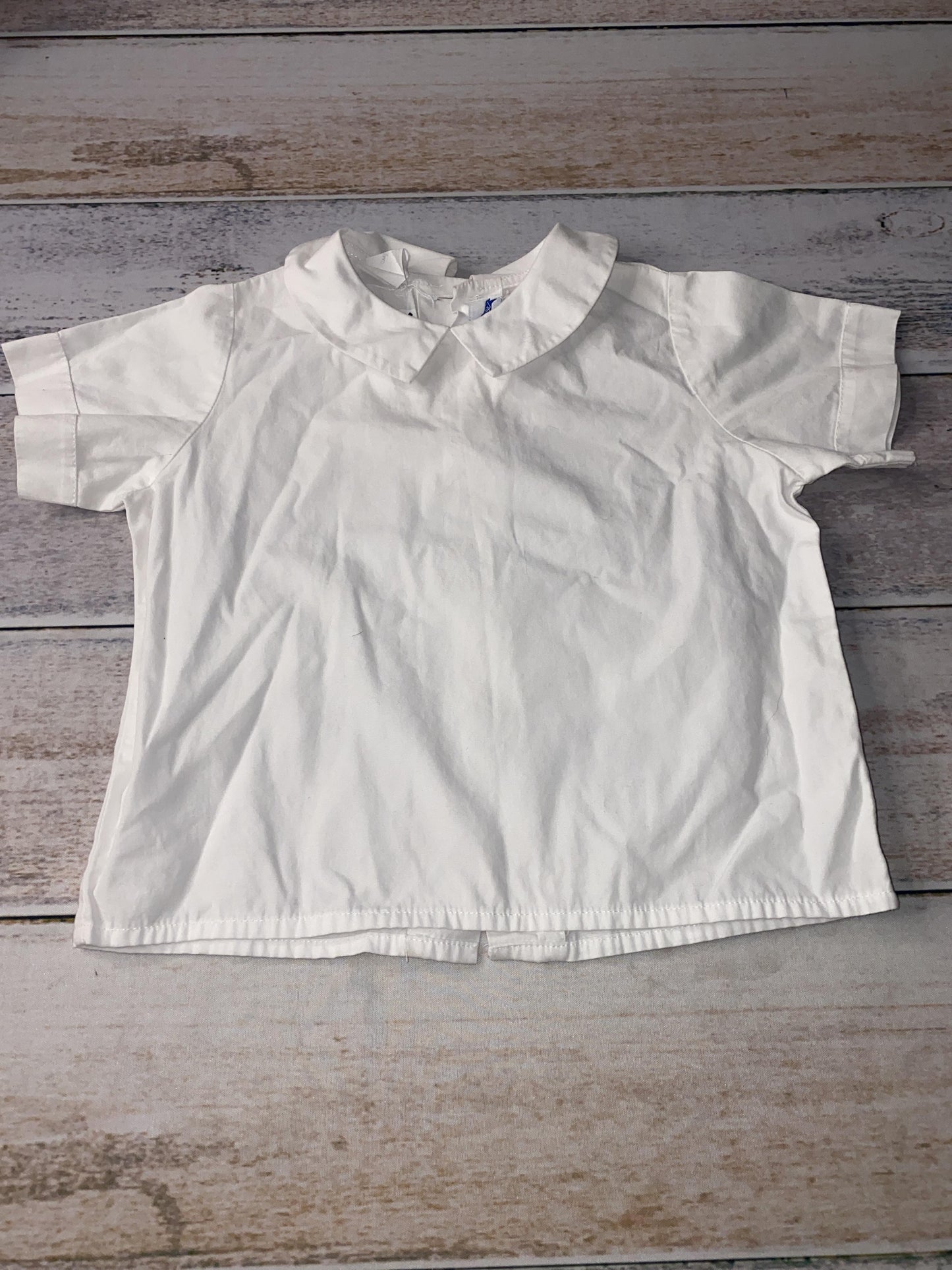 Silly Goose Unisex White Button Down Short Sleeve Size: 24 months White