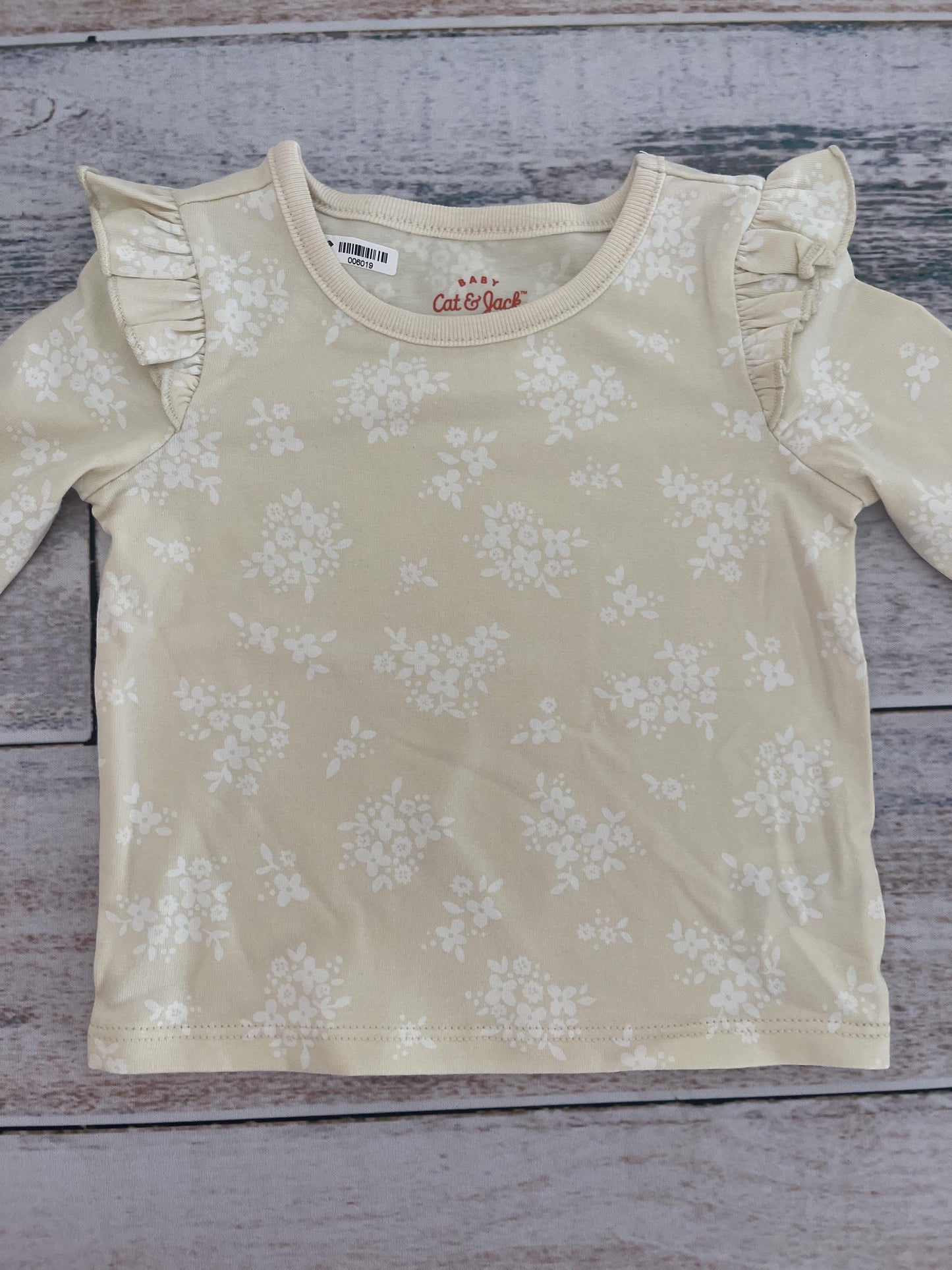 Cat & Jack Girls White Long Sleeve T-Shirt Size: 3-6 months White