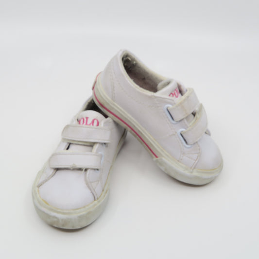Ralph Lauren Girls White Sneakers Size: 4.5 Infant White