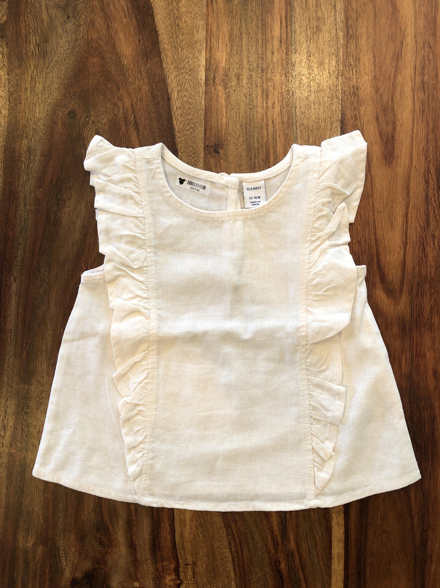 Old Navy Girls White Shirt Size: 12-18 months White