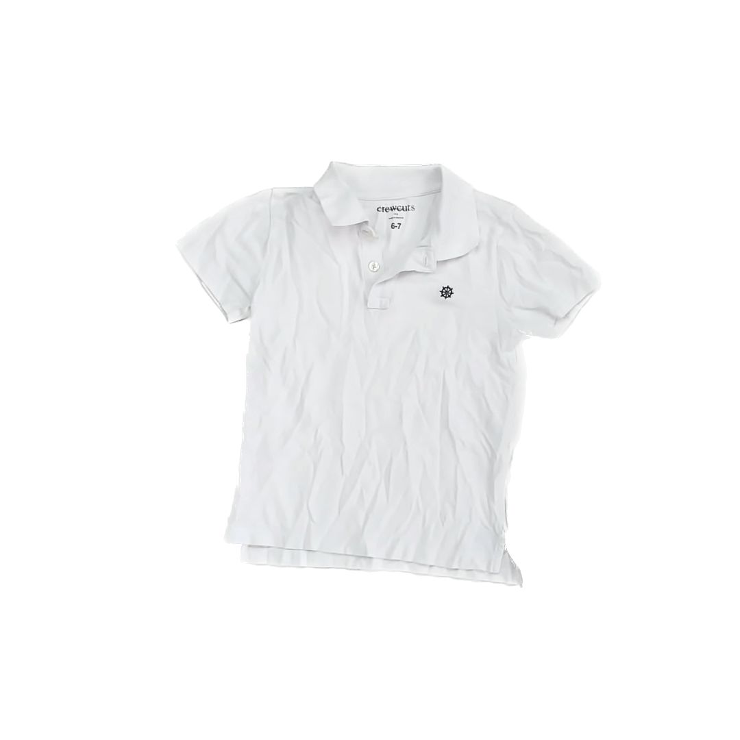 Crewcuts Boys White Polo Shirt Size: 6-7 Years White