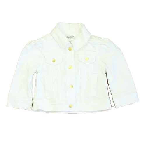 Janie and Jack Girls White Jacket Size: 6-12 Months White