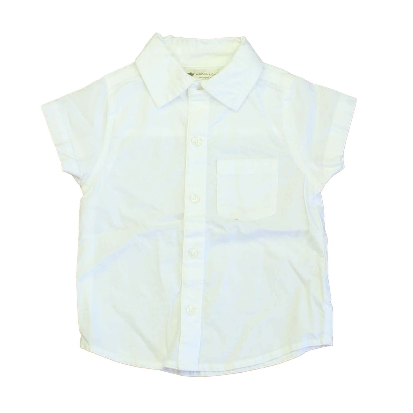 Monica + Andy Boys White Button Down Short Sleeve Size: 18-24 Months