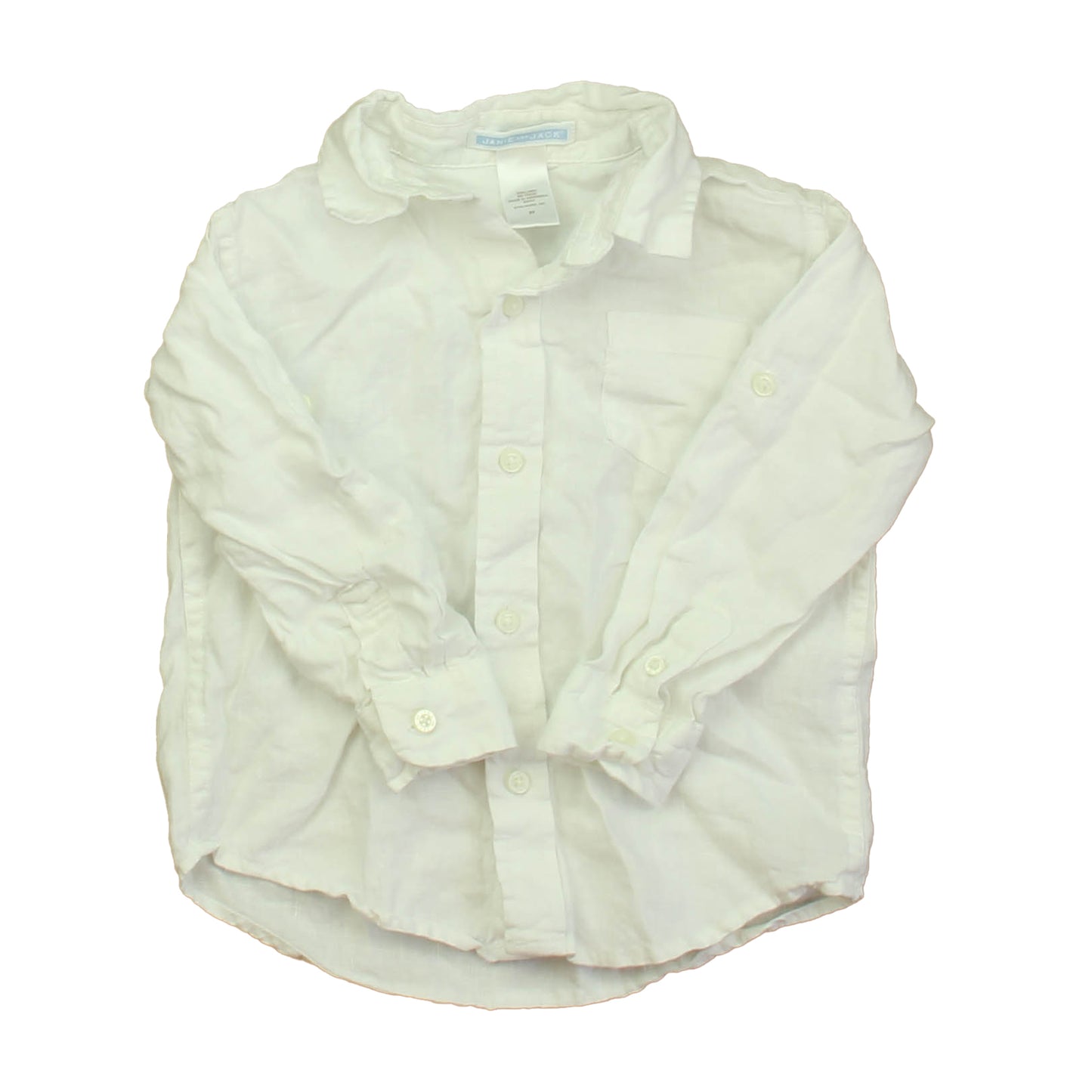 Janie and Jack Boys White Button Down Long Sleeve Size: 2T White