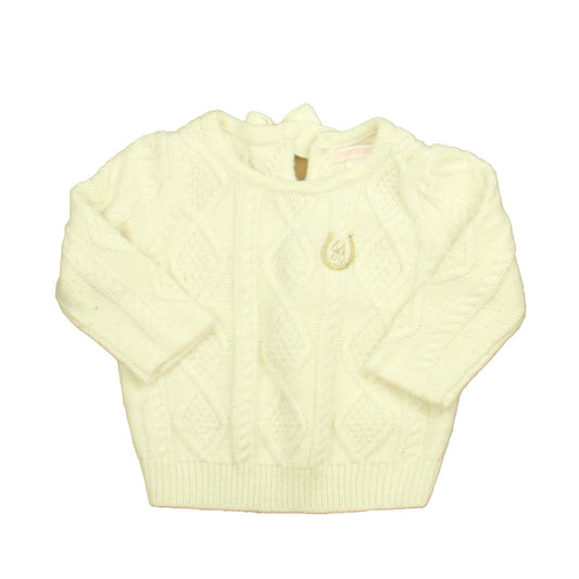 Janie and Jack Girls White Sweater Size: 6-12 Months White