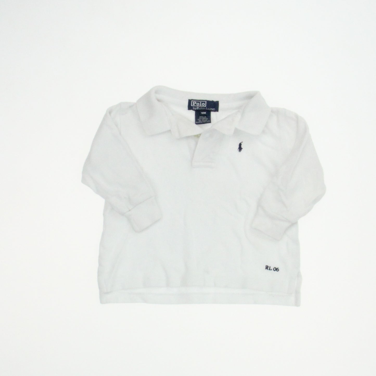 Ralph Lauren Boys White Long Sleeve Shirt Size: 12 Months White
