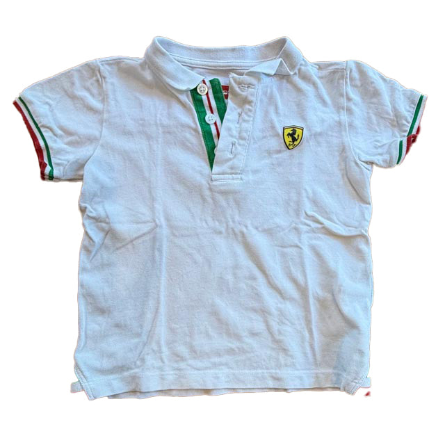 Ferrari Boys White Polo Shirt Size: 3-4T