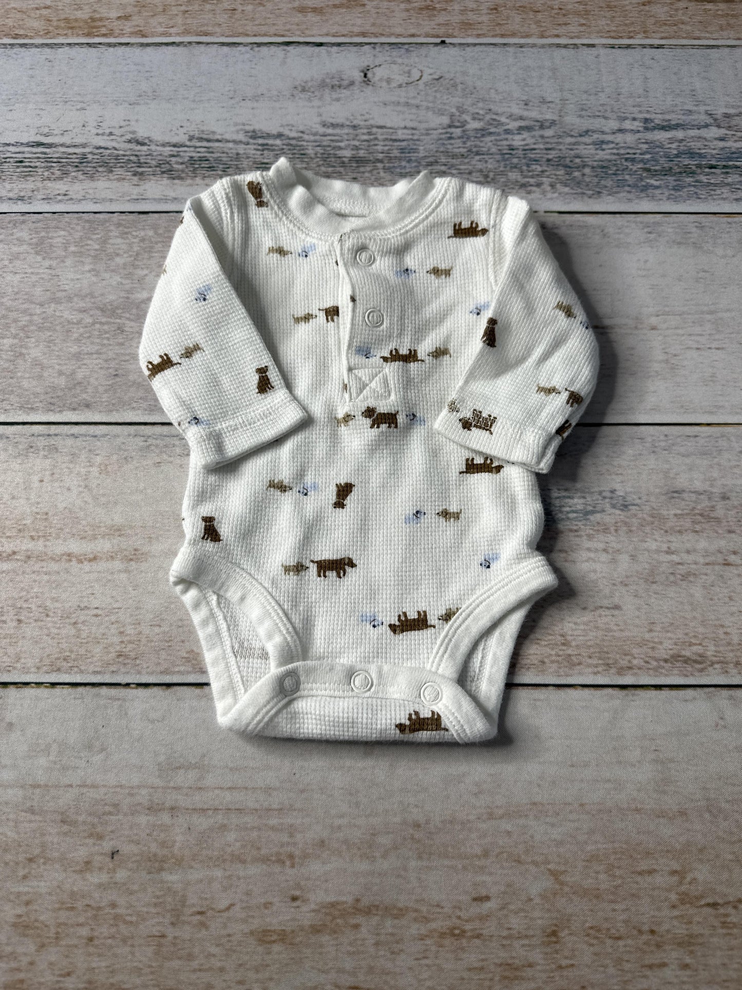 Carters Unisex White Onesie Size: Newborn White