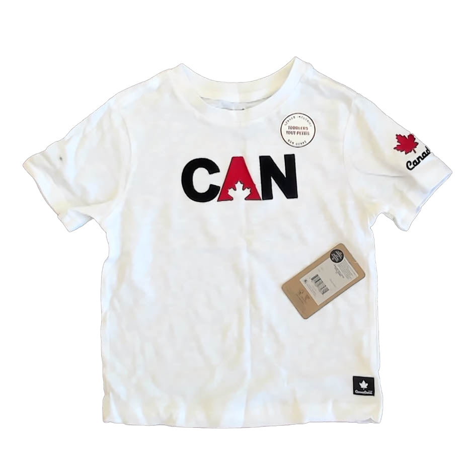 Canadiana Unisex White T-Shirt Size: 5T White