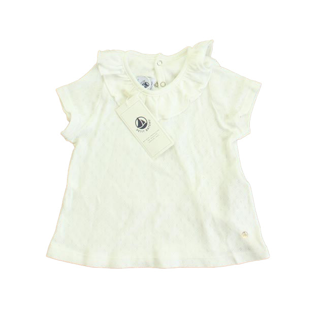 Petit Bateau Girls White T-Shirt Size: 12 Months White