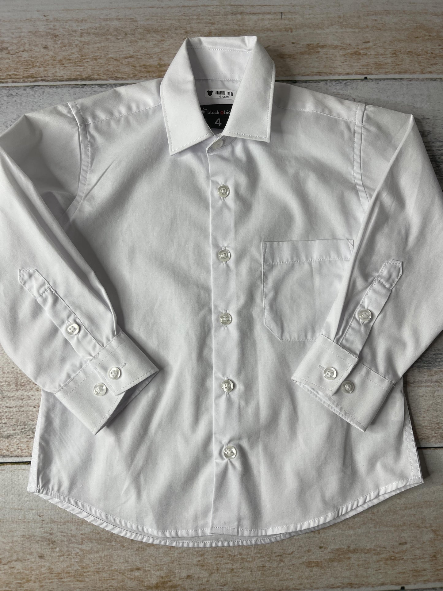 Black and Bianco Boys White Button Down Short Sleeve Size: 4T White