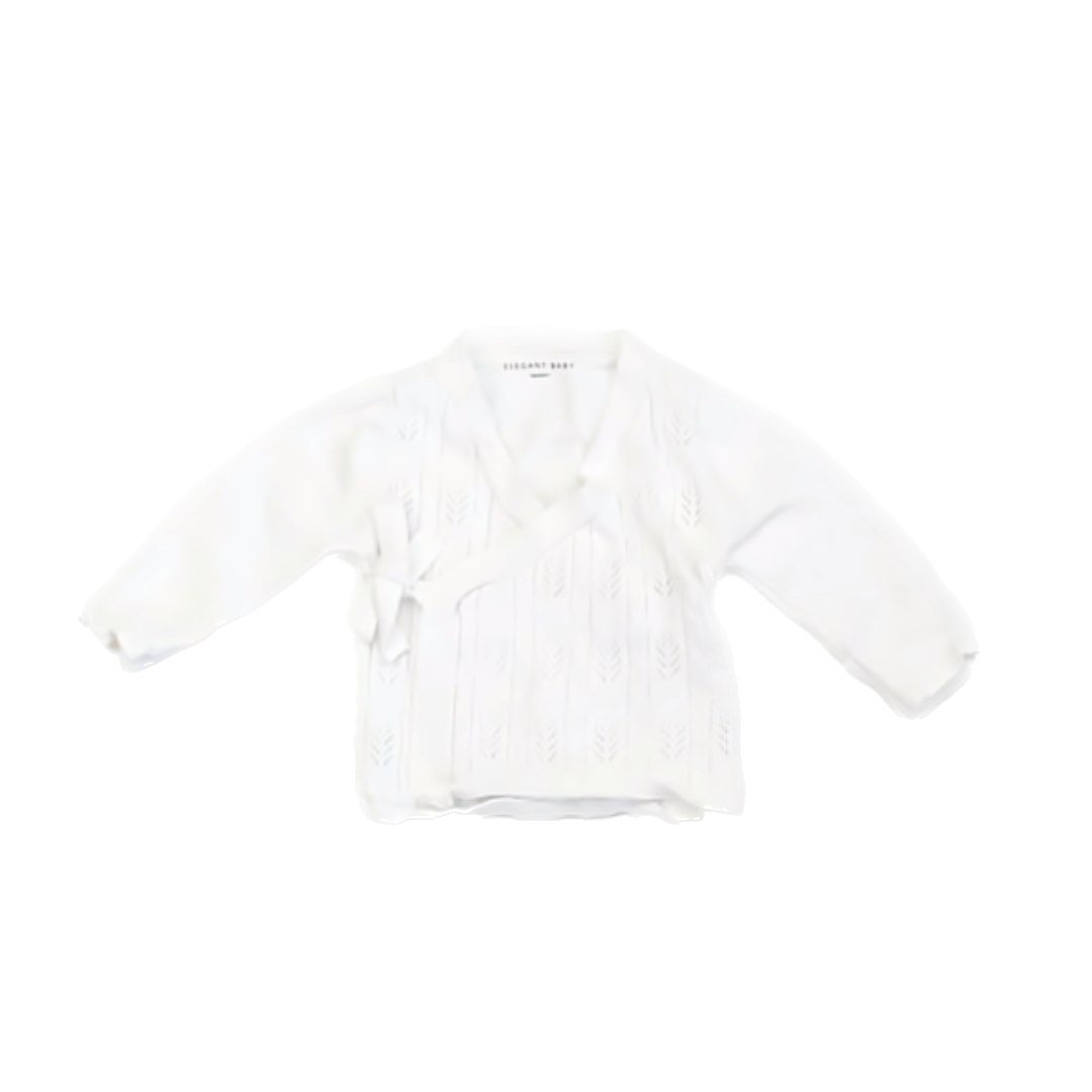 Elegant Baby Girls White Cardigan Size: Newborn White
