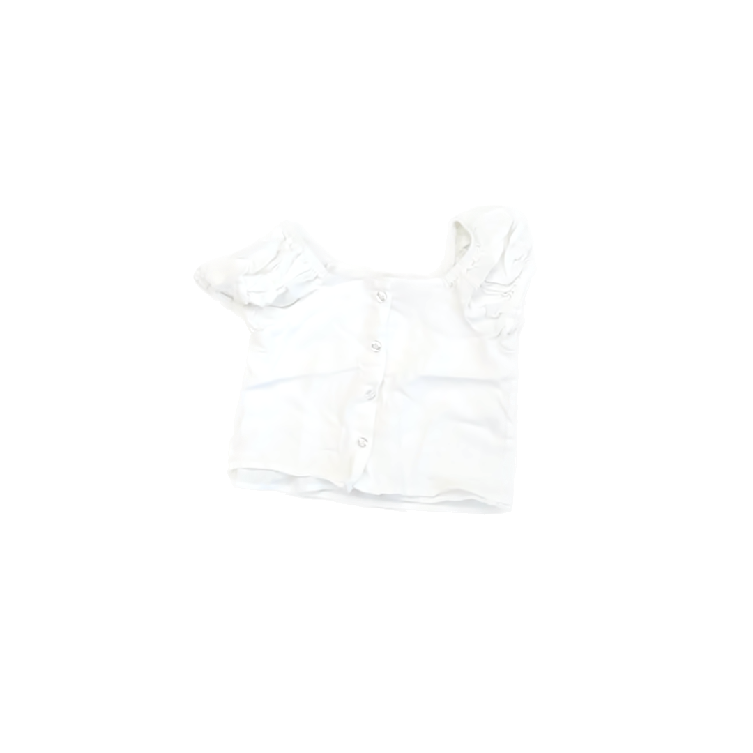 Paisley Lane Girls White Short Sleeve Shirt Size: 6 Years White