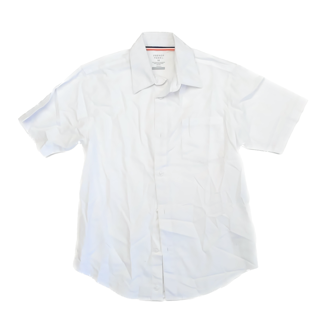 French Toast Boys White Button Down Short Sleeve Size: 14 Years White