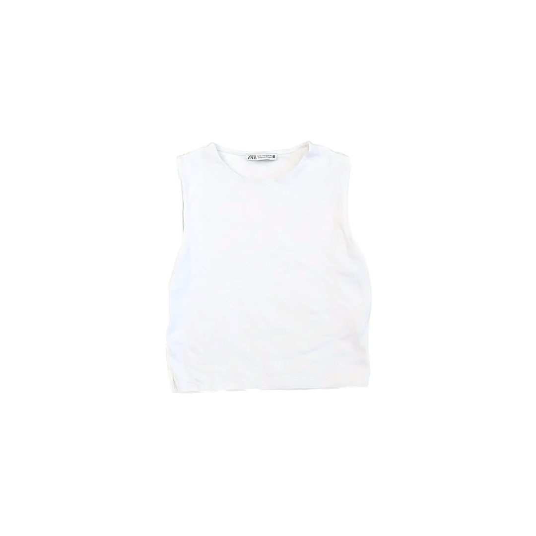 Zara Girls White Short Sleeve Shirt Size: 12 Years White