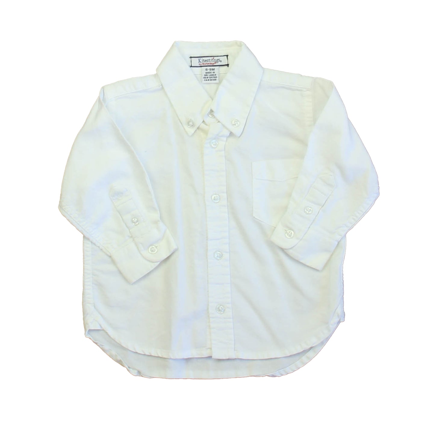 Kitestrings Boys White Button Down Long Sleeve Size: 6-9 Months White