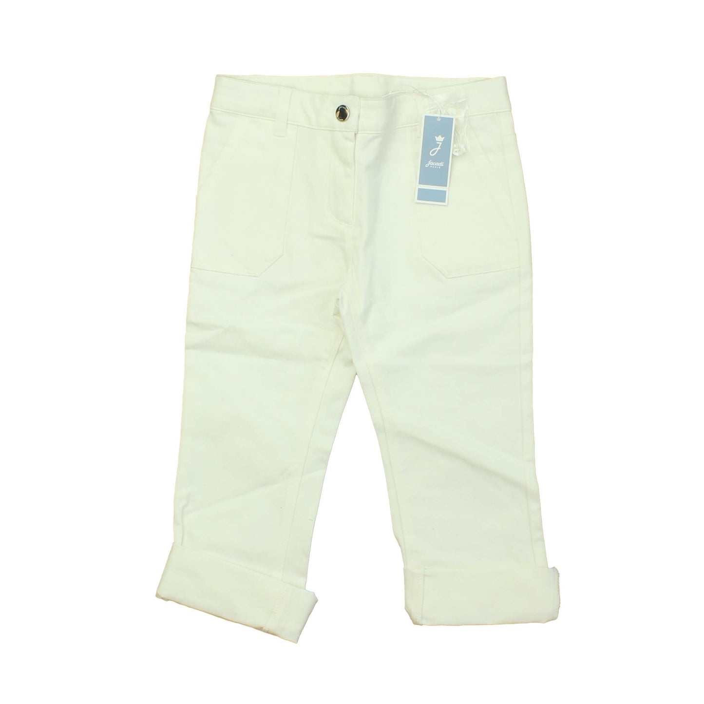Jacadi Girls White Capri Pants Size: 6 Years White