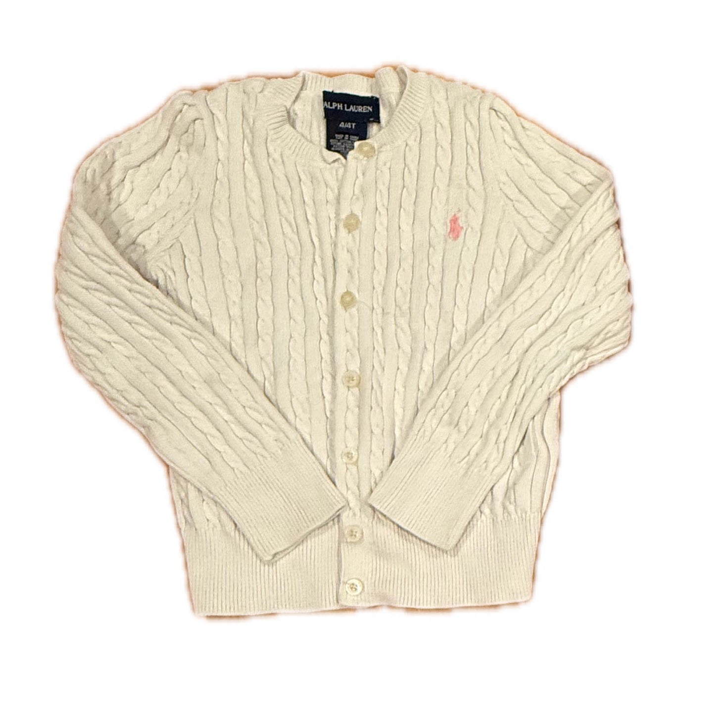 Ralph Lauren Girls White Cardigan Size: 4T White