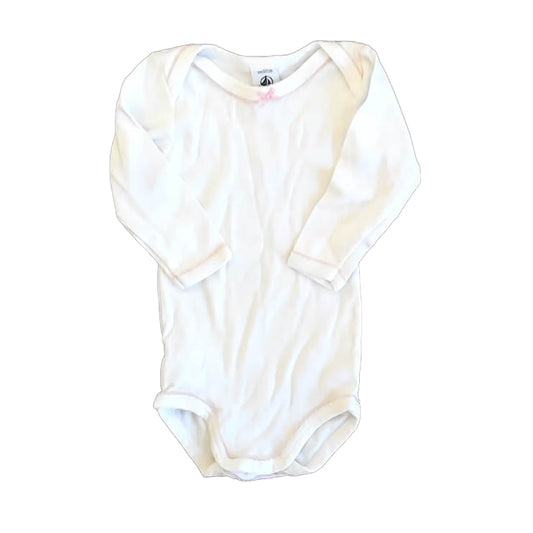 Petit Bateau Girls White Onesie Size: 6 Months White