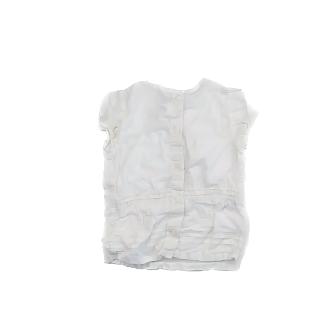 Janie and Jack Girls White Short Sleeve Shirt Size: 3T White