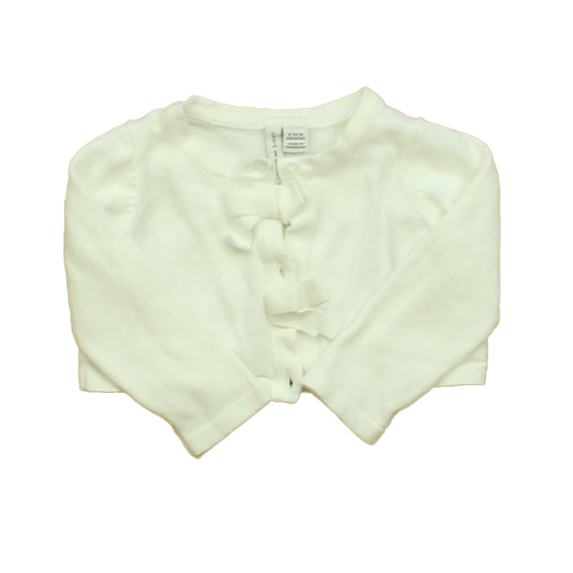 Janie and Jack Girls White Cardigan Size: 6-12 Months White