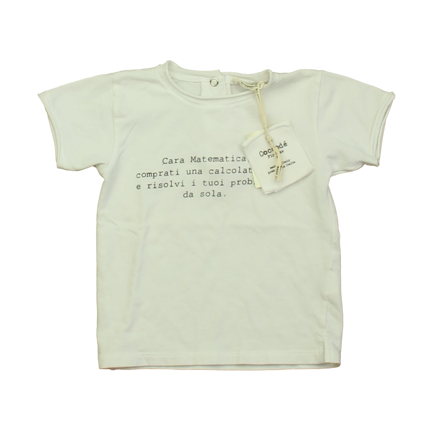 Coccode Unisex White T-Shirt Size: 12 Months White