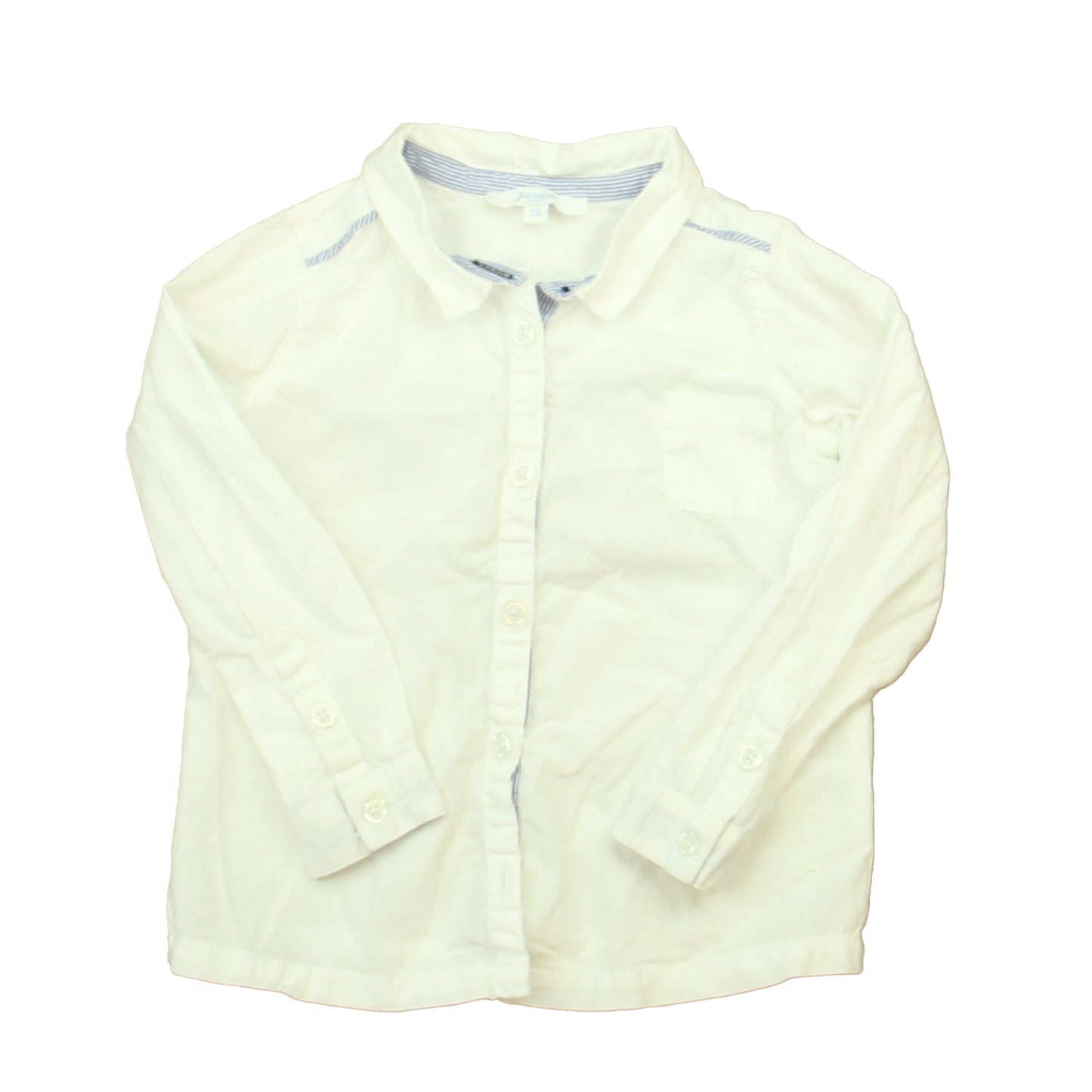 Jacadi Boys White Button Down Long Sleeve Size: 2T White