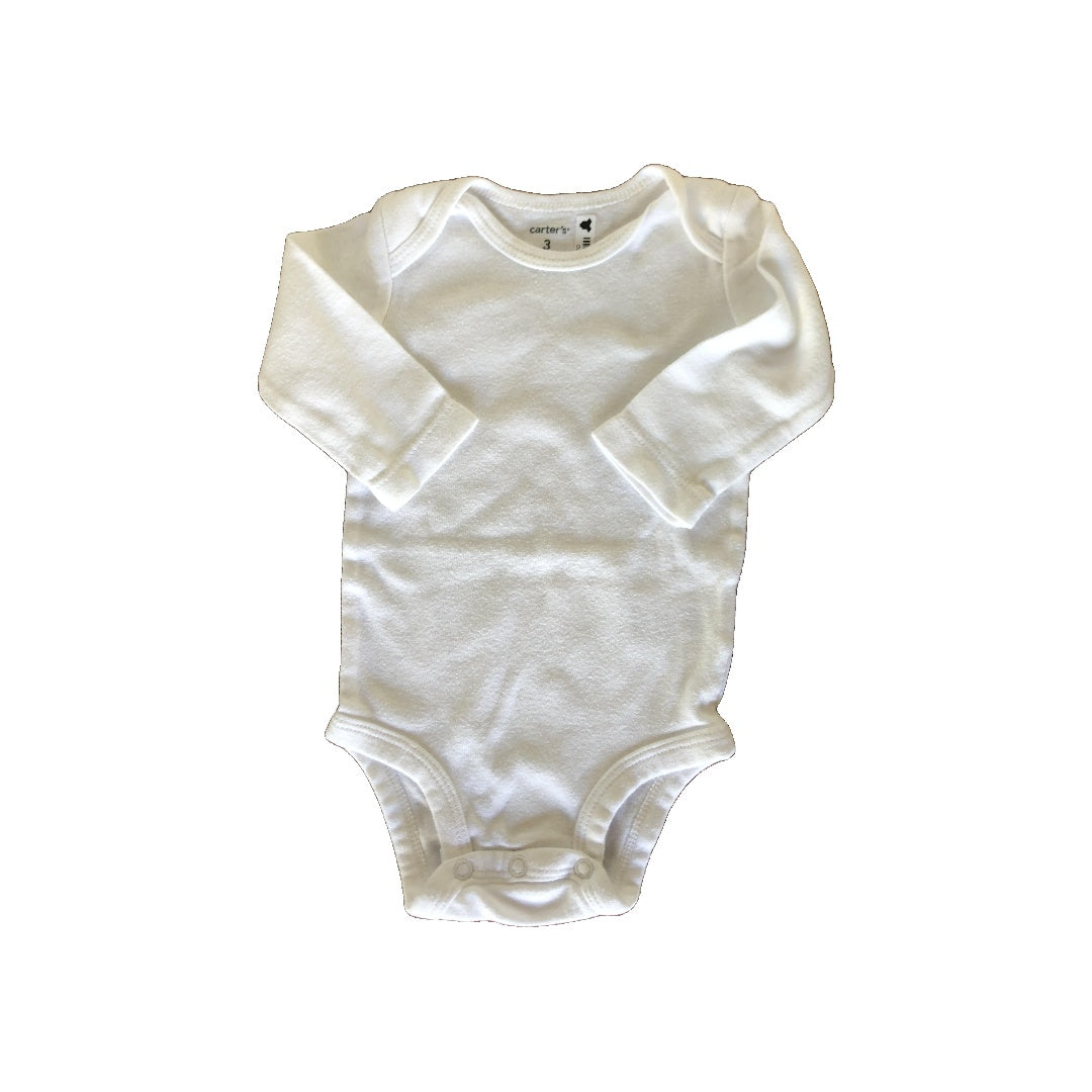 Carters Boys White Onesie Size: 3 months White