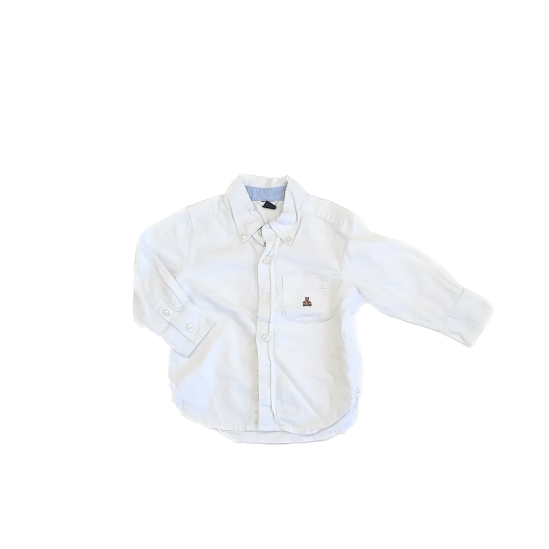 Gap Boys White Button Down Long Sleeve Size: 18-24 Months White