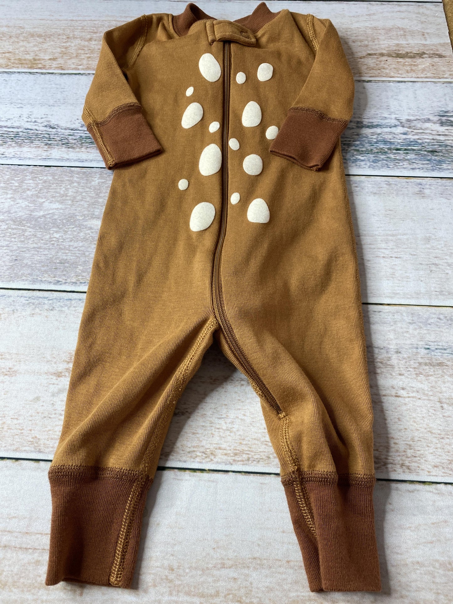 Hanna Andersson Boys Wool White | Brown Long Sleeve Outfit Size: 0-3 months Wool White | Brown