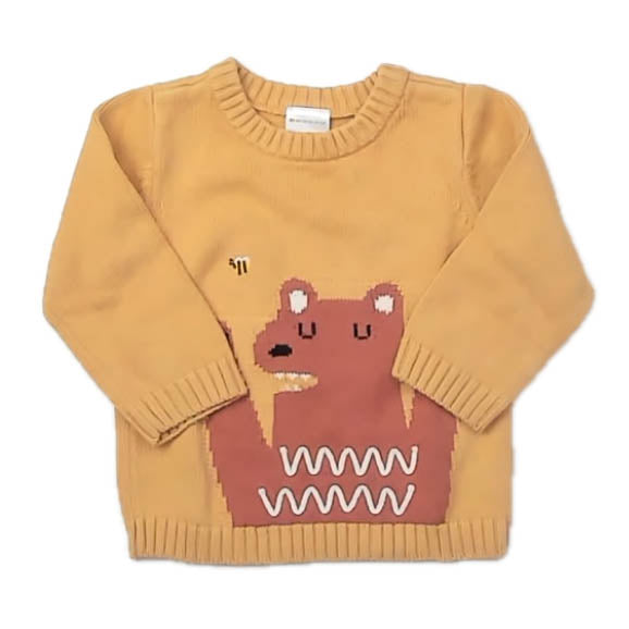 Hanna Andersson Unisex Yellow Bear Cardigan Size: 18-24 Months Yellow Bear