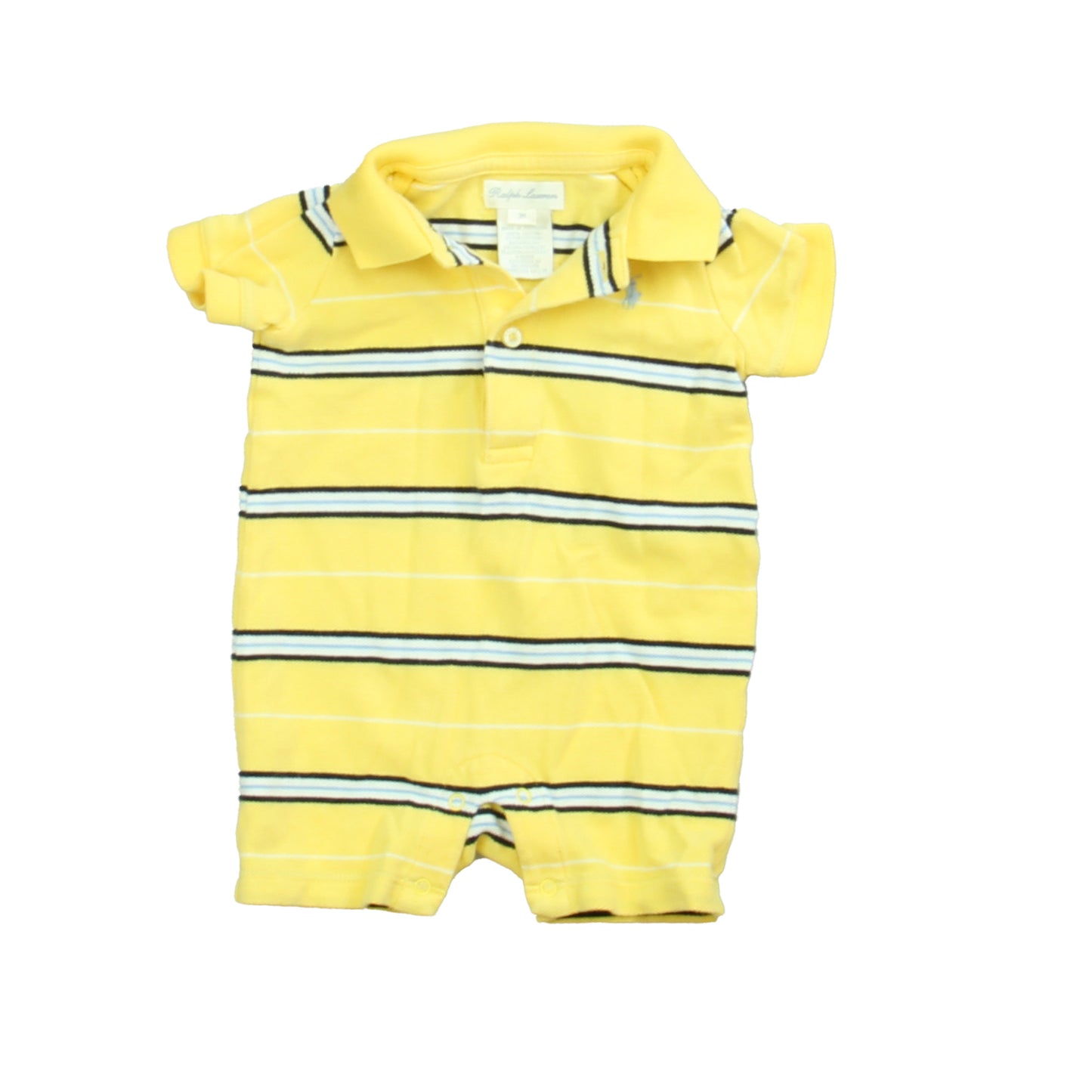 Ralph Lauren Boys Yellow | Blue Stripe Romper Size: 3 Months Yellow | Blue Stripe