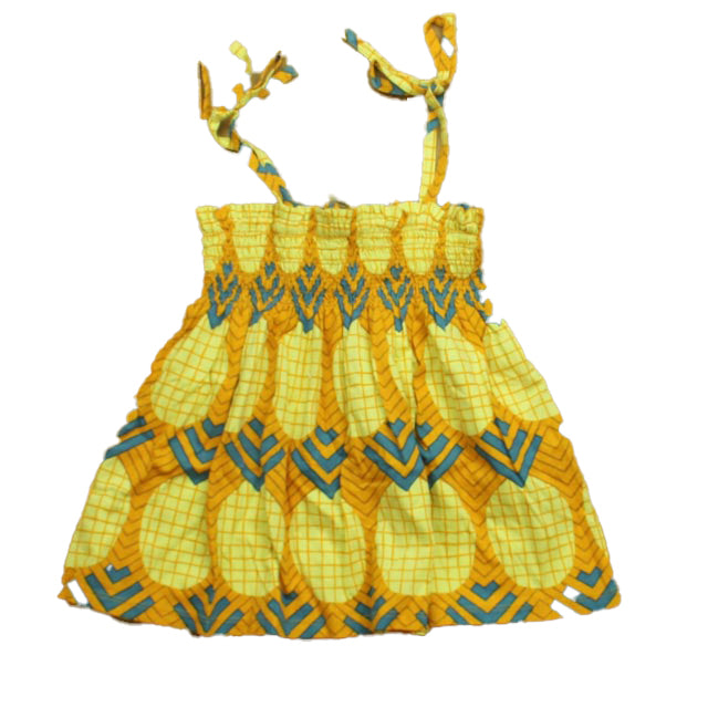 Tea Girls Yellow | Blue Dress Size: 10 Months Yellow | Blue