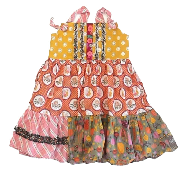 Matilda Jane Girls Yellow | Brown Roosters Dress Size: 4T Yellow | Brown Roosters