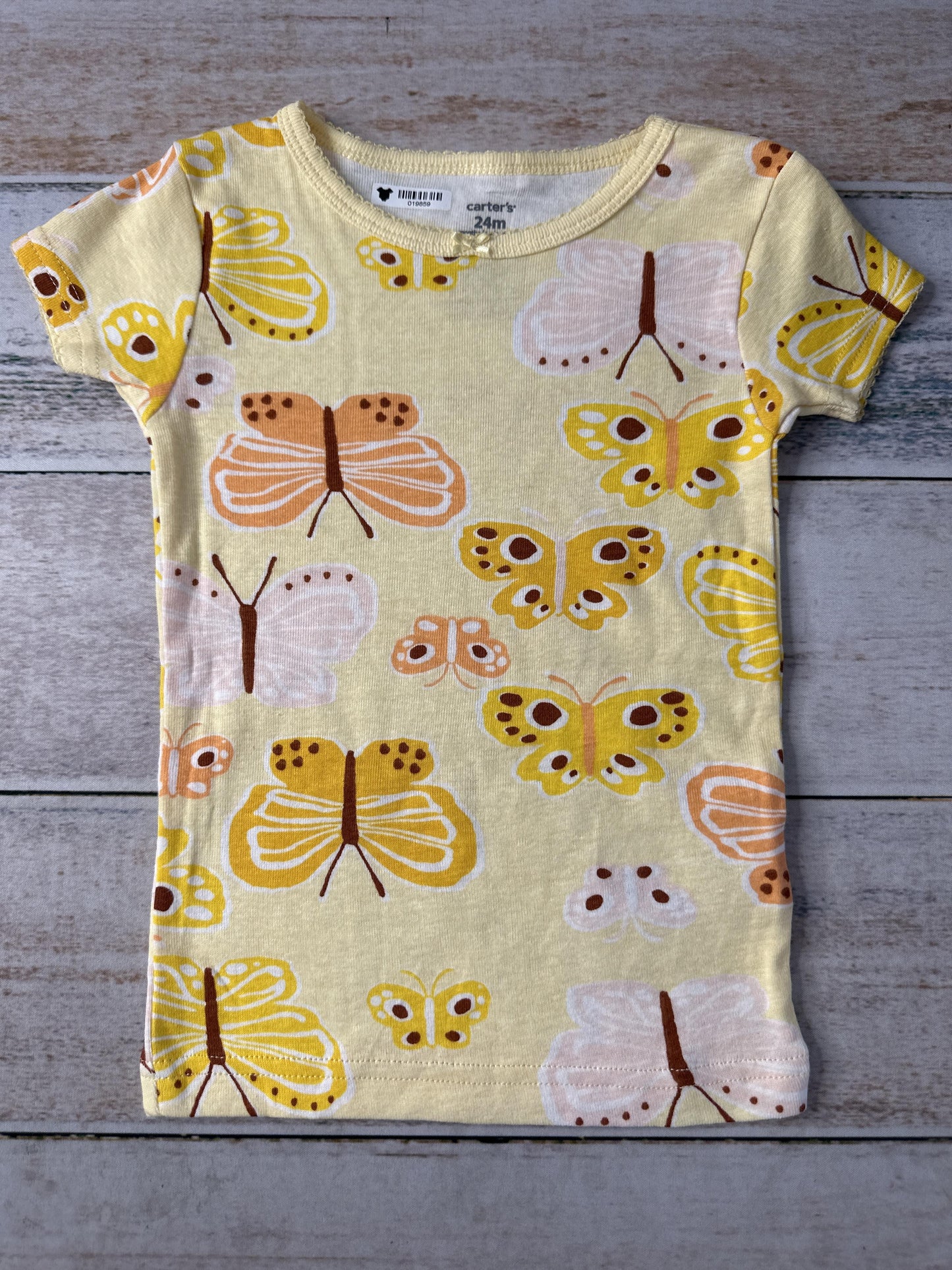 Carters Girls Yellow | Butterfly Pajamas Size: 24 months Yellow | Butterfly