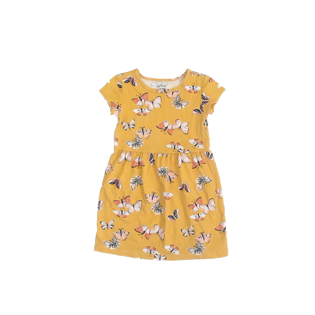 Carter''s Girls Yellow Butterfly Dress Size: 3T Yellow Butterfly