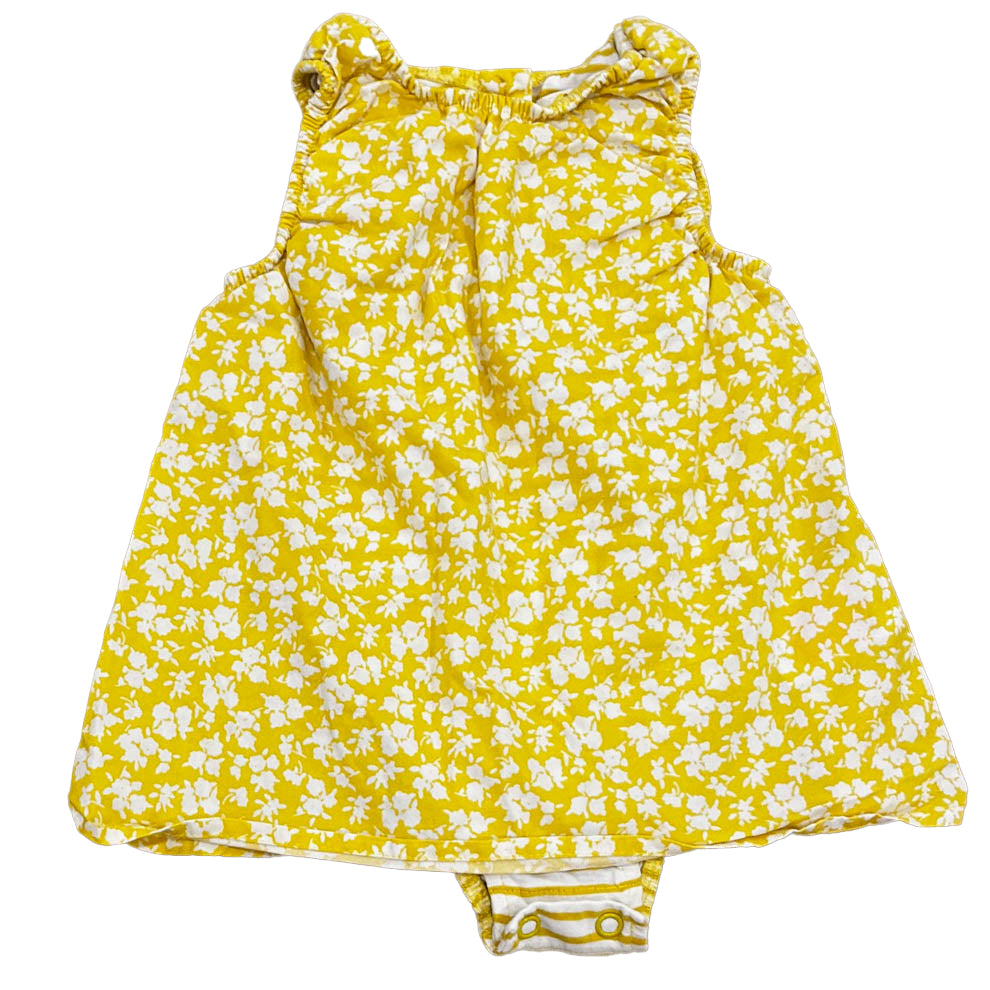 Boden Girls Yellow Floral Romper Size: 3-6 Months Yellow Floral