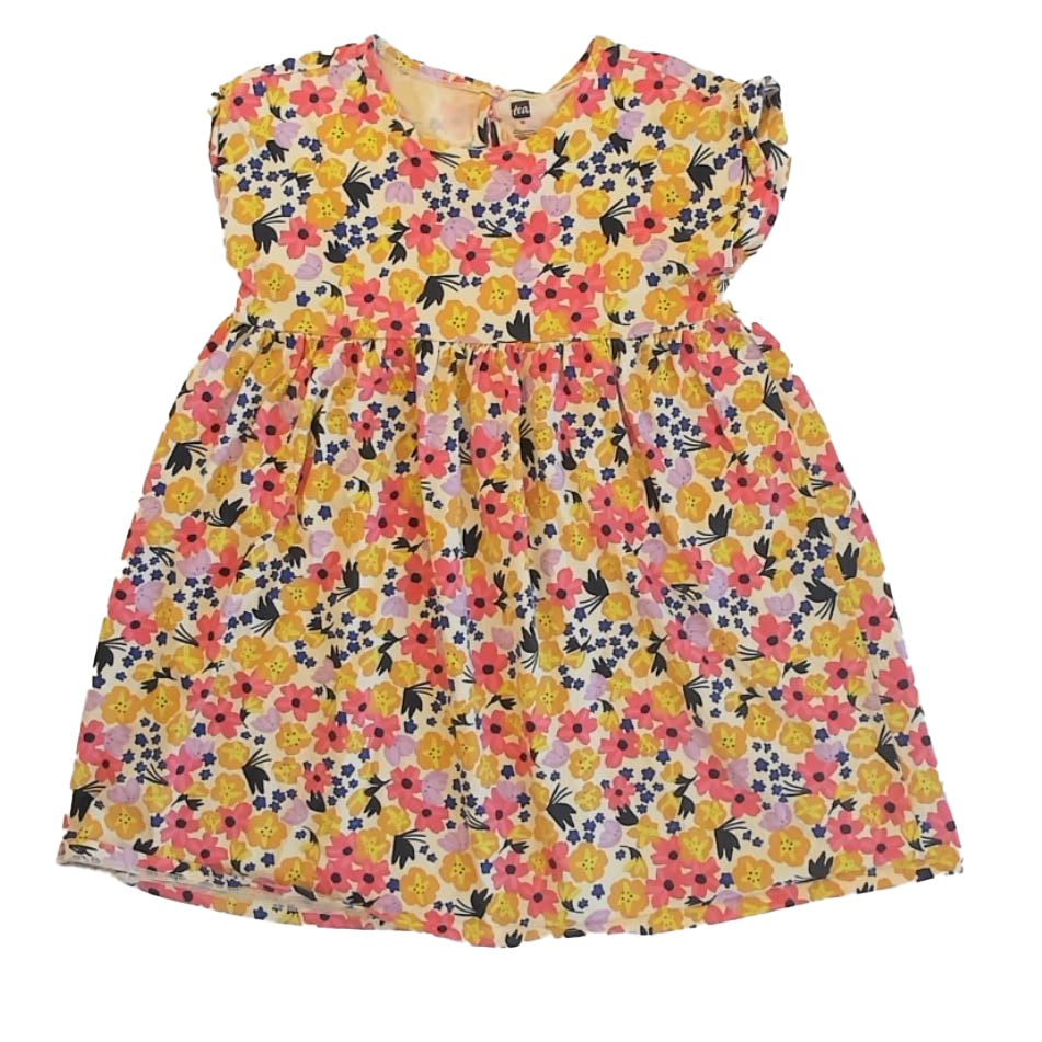 Tea Collection Girls Yellow Floral Dress Size: 10 Years Yellow Floral