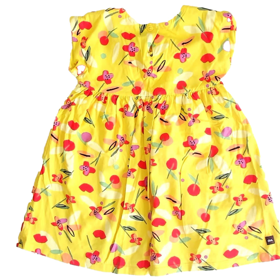 Tea Collection Girls Yellow Floral Dress Size: 4T Yellow Floral