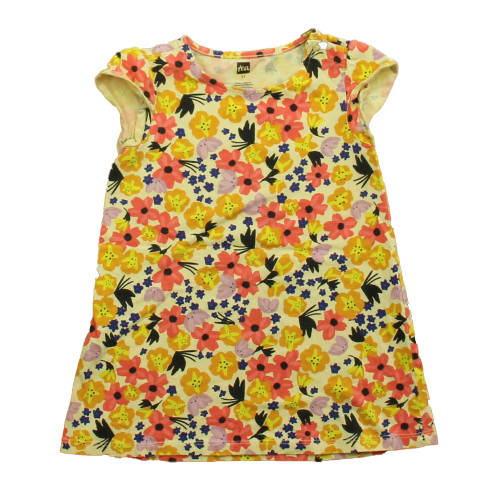 Tea Girls Yellow | Floral Sun Dress Size: 2T Yellow | Floral