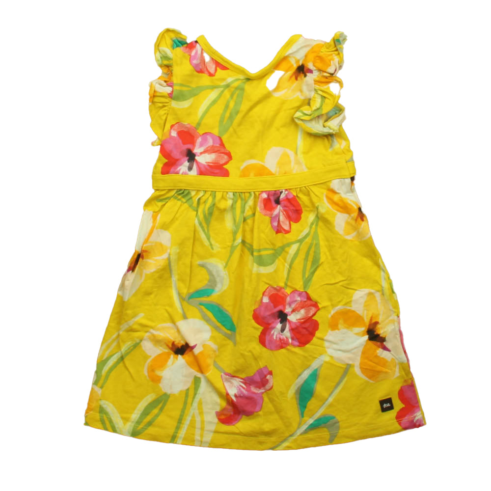 Tea Girls Yellow Floral Dress Size: 2T Yellow Floral