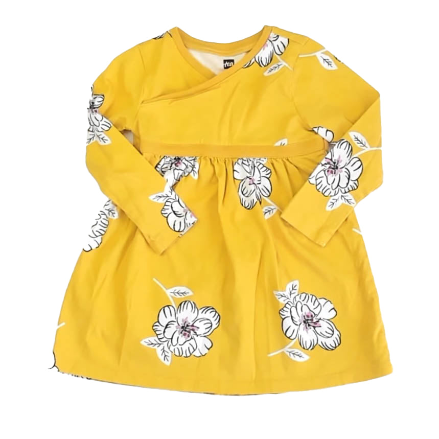 Tea Collection Girls Yellow Floral Dress Size: 2T Yellow Floral