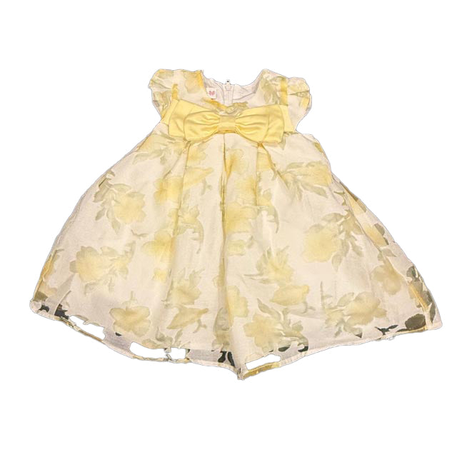 Bonnie Jean Girls Yellow Floral Dress Size: 6-9 Months Yellow Floral