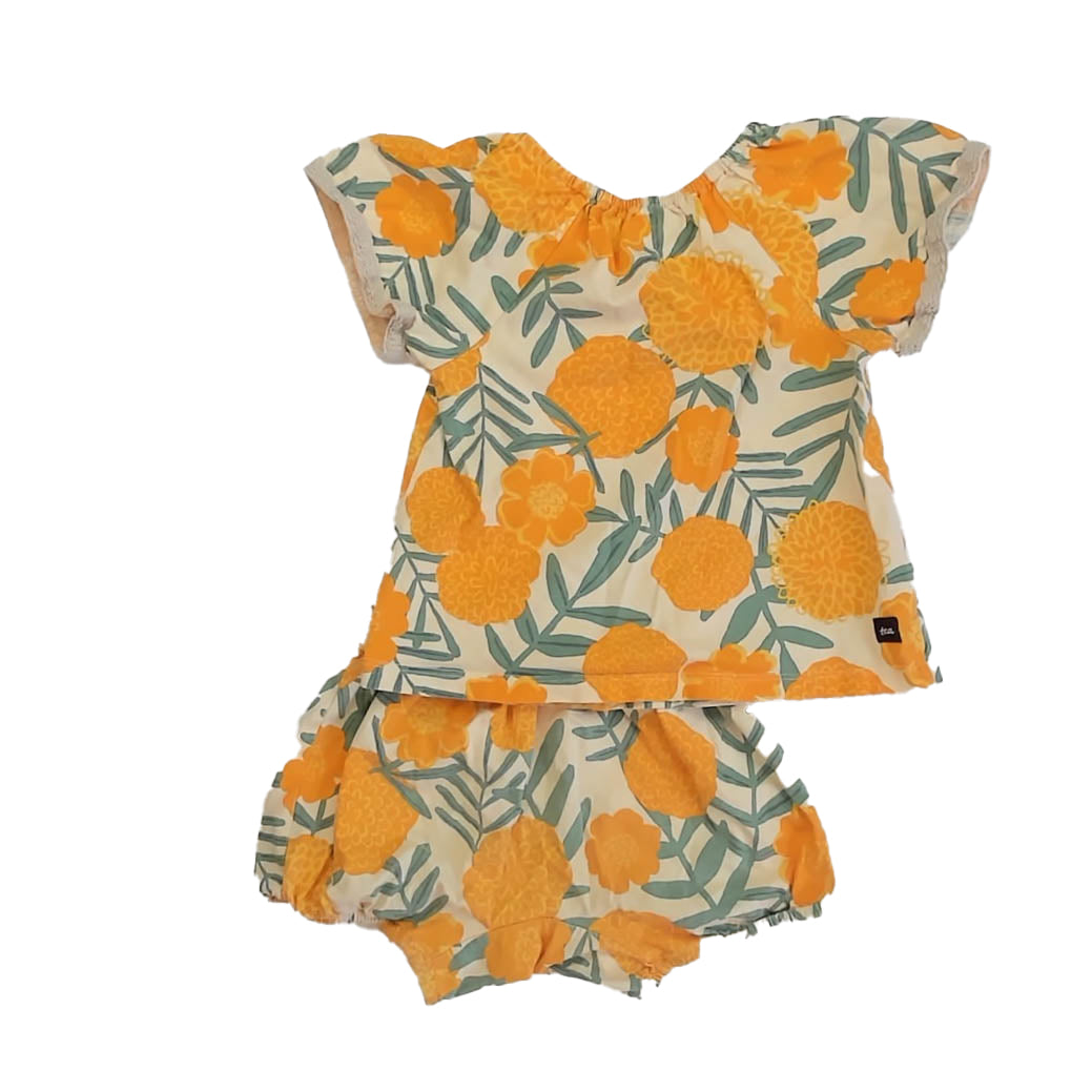 Tea Collection Boys Yellow Floral Apparel Sets Size: 3T Yellow Floral