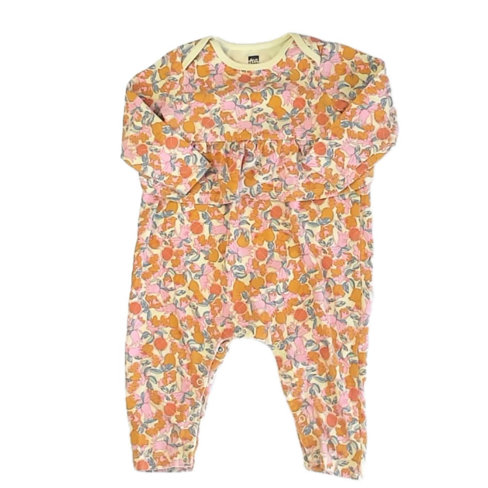 Tea Collection Girls Yellow Floral Long Sleeve Outfit Size: 6-9 Months Yellow Floral
