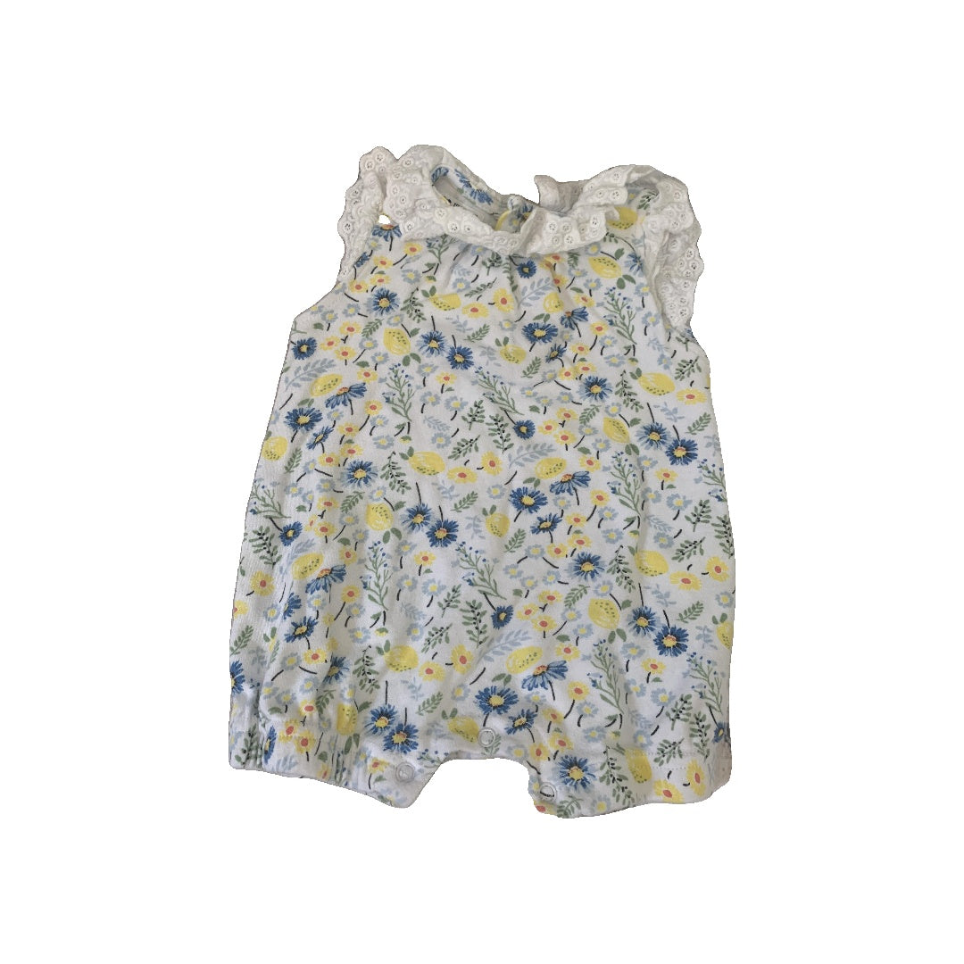 Laura Ashley Girls Yellow | Flowers Romper Size: 6-9 months Yellow | Flowers