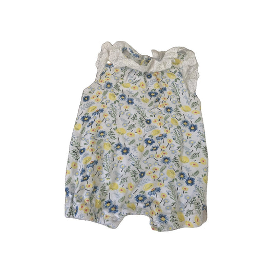 Laura Ashley Girls Yellow | Flowers Romper Size: 6-9 months Yellow | Flowers
