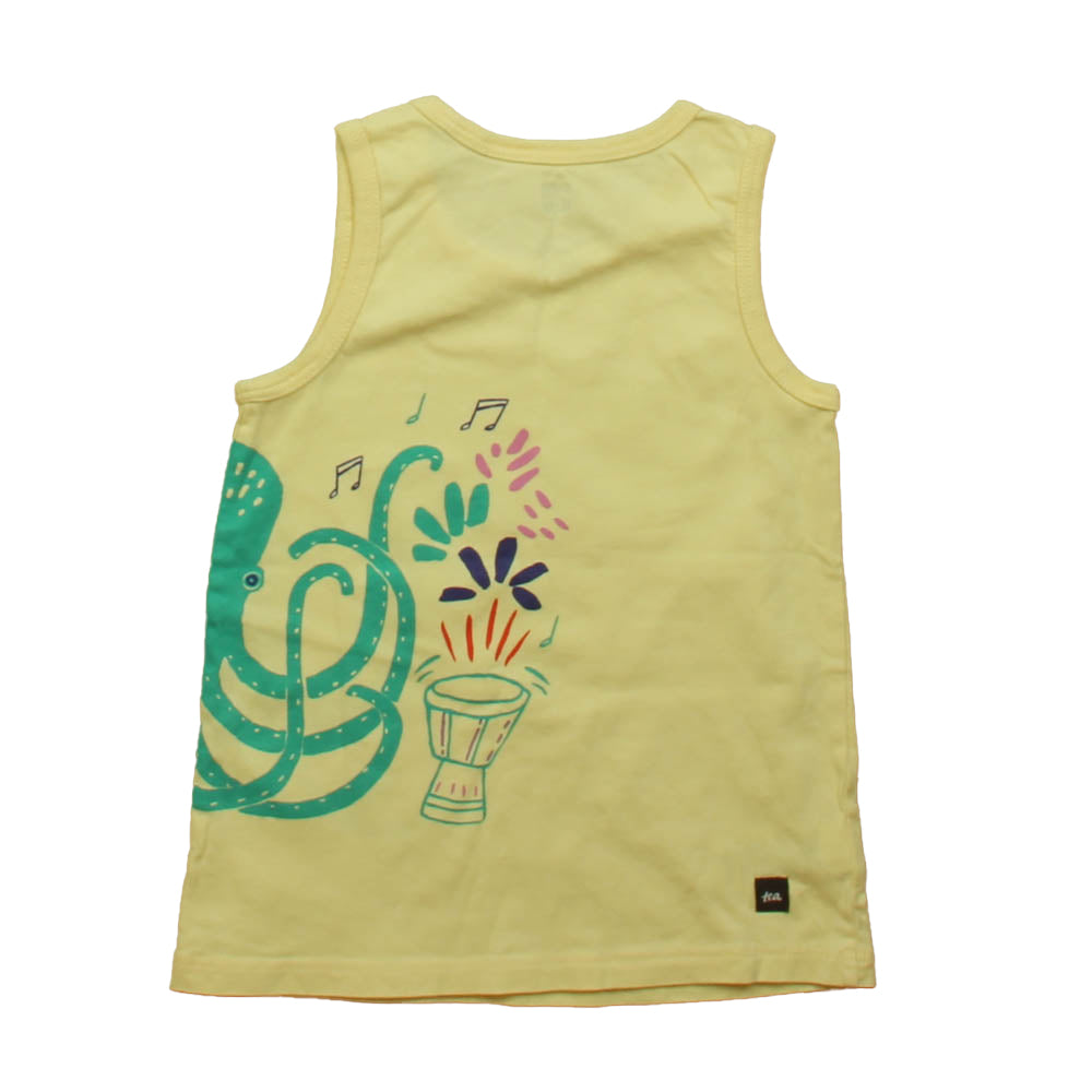 Tea Girls Yellow | Green Octopus Tank Top Size: 4T Yellow | Green Octopus