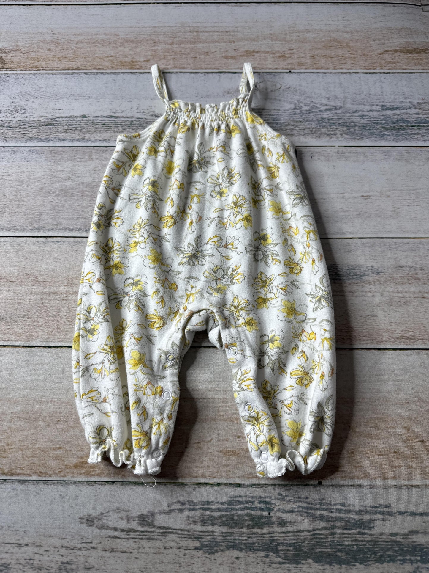 Girls Yellow | Grey | Flowers Romper Size: 6-9 months Yellow | Grey | Flowers
