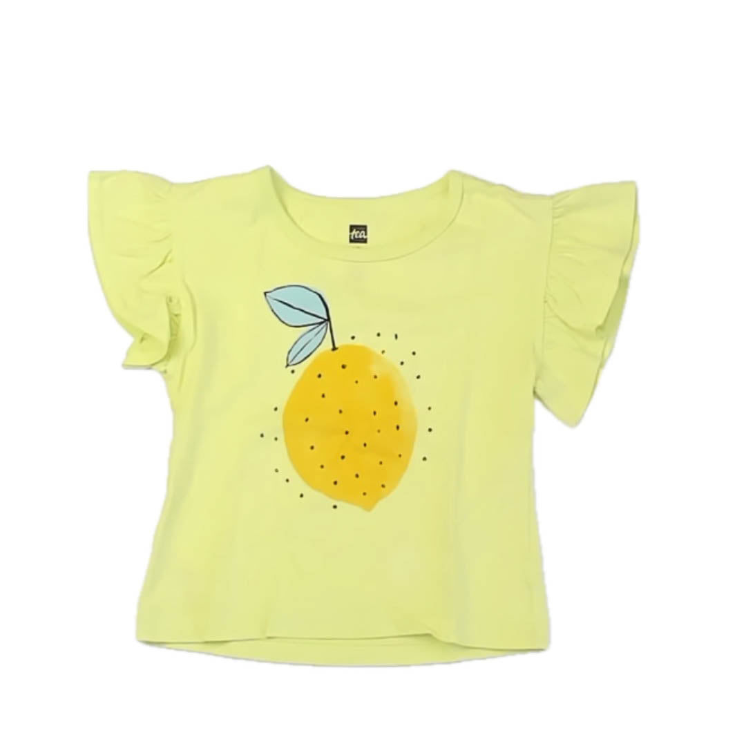 Tea Collection Girls Yellow Lemon T-Shirt Size: 3T Yellow Lemon